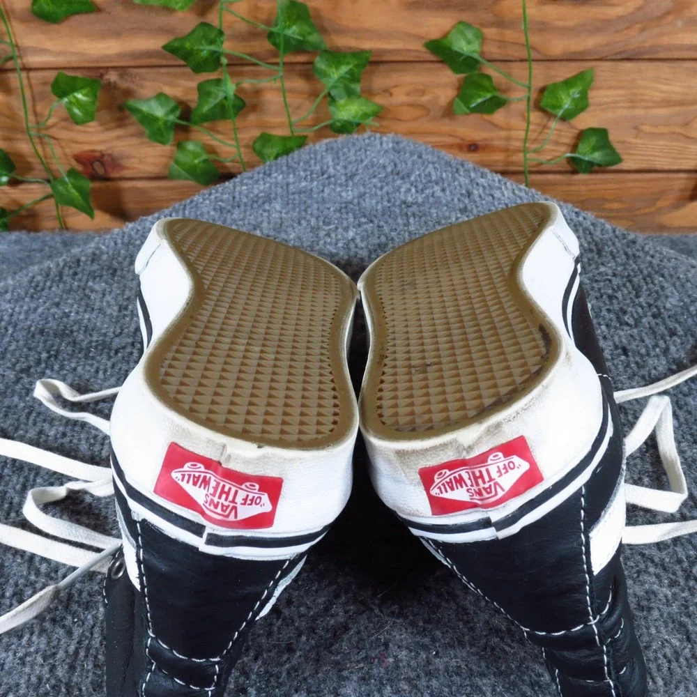 Vans Sk8-Hi Women Sneaker Size 5 Skate Casual Black White Leather High Top‎